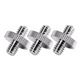 3x Adaptador 1/4 Macho-1/4 Macho Duplo Parafuso Tripé Flash