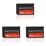 3x Cartão Flash Memory Stick Ms Pro Duo De 8 Gb Para Psp Cyb