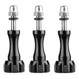3x Parafuso Alumínio Preto Com Porca Longo Gopro Sjcam