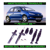 4 Amortecedores + 2 Kits Batentes Peugeot 206