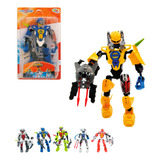 4 Bonecos Mega Hero Super Robô Transforma Revenda No Atacado