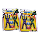 4 Bonecos Super Ninja Cartela Gruda Na Parede Ou Vidro