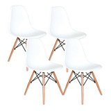 4 Cadeiras De Jantar Decorshop Charles Eames Dkr Eiffel Cor Branco
