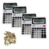 4 Calculadoras Detector Dinheiro Falso Display Duplo+ Brinde