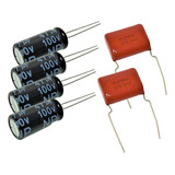 4 Capacitor Corneta 47x100 + 2 Capacitor Sup Tweeter 2m2x250