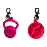 4 Chaveiros Emborrachados Anilha, Halter, Kettlebell E Luva