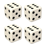 4 Dados Brancos Do Grande Profissional Clássico Tamanho 20mm