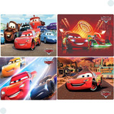 4 Jogo Americano Carros Pixar - Impermeável Limpa Facil Pvc Kit Um De Cada Carros Pixar