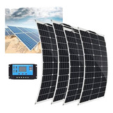 4 Painéis Solar Flexíveis 160w (640w Total)+pwm Caminhão 24v