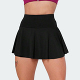 4 Pçs De Short Saia Suplex Preto Tenista Academia Atacado