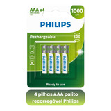 4 Pilha Recarregável Palito Aaa (ideal Telefone, Brinquedos)