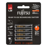 4 Pilhas Aaa Palito Recarregáveis 500x Fujitsu 950mah