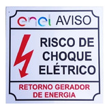 4 Placas Risco Choqu Elétrico Enel Gerador Energia 15x15 Pvc