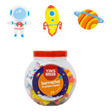 4 Potes Borracha Divertida Astronauta- Cada Pote Com 25 Unid Cor Colorido