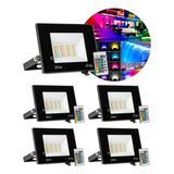 4 Refletor Holofote Super Led 30w Rgb Ip66 Bivolt C/ Memória