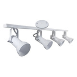4 Spots E Trilho Montados De 80cm Em Alumínio Moderno Led Estrutura Branco 110v/220v