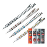 4 X Lapiseira Automática Pentel Graph Gear 1000 + 4 Mina 2b