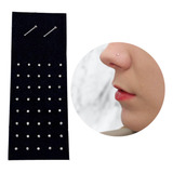 40 Piercing Nariz Nostril Reto Pedras De Strass Cristal