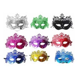 44 Máscaras Venezianas Carnaval Metalizadas Cores Diversas 