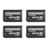 4x Adaptador Memory Stick Pro Duo, Cartão Tf Micro-sd/micro-