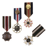 4x Medalha Geométrica Pingente Distintivo Broche Alfinete