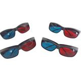4x Óculos 3d Ultra Resistente Ótima Qualidade Red Cyan