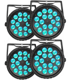 4x Refletor Parled 18x12w Rgbw Quadriled Dmx Slim Dj Festas