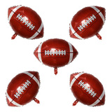 5 Balão Bola Futebol Americano Metalizado 45cm Decoração 