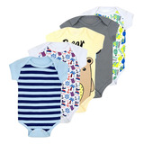 5 Body Manga Curta Bodie Infantil Bebe Nenem Suedine Algodão