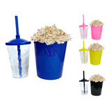 5 Kits Cinema Balde Pipoca 1 Lt + Copo Twister Cristal 400ml