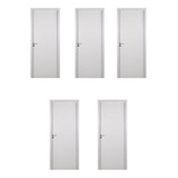 5 Kits Porta De Madeira Lisa 215x84cm Com Batente De Gcwt