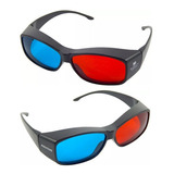 5 Óculos 3d Ultra Resistente Ótima Qualidade Red Cyan