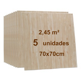 5 Painel Placa 3d Espuma Adesivo 70x70cm Madeira Carvalho