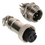 5 Par Conector Aviação Mini Circular Mike Gx12 Painel 4 Vias