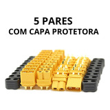 5 Par Conectores Plug De Energia Xt60h Com Capa Macho+femea