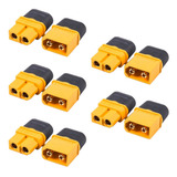 5 Par Conectores Plugs De Energia Xt60h Com Capa Macho+femea