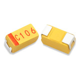 5 Pçs Capacitor Tântalo 10uf 16v C106 Case A - Igual 106c