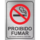 5 Placas Sinaliza. Proibido Fumar Lei Federal 20x15 Alumínio