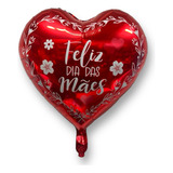 50 Balão Coração Feliz Dia Das Mães Metalizado 45cm Te Amo