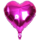 50 Balão Coração Pink Metalizado 22cm 10 Polegadas 