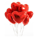 50 Balão Metalizado Coração Vermelho 10 Polegadas 22cm 