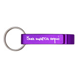 50 Chaveiro Abridor Metal Reto Personalizado A Laser Brinde
