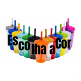 50 Copos Twister 300ml Tampa E Canudo Acrílico Atacado !