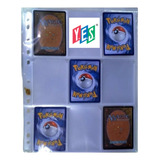 50 Folha Plástica P/ Pasta Fichário Álbum Pokemon + 18 Cards