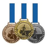 50 Medalhas Corrida Metal 44mm Ouro Prata Bronze