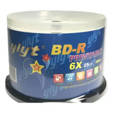 50 Mídias Blu Ray Printable Ylyt Bd-r - 25gb 6x 135min
