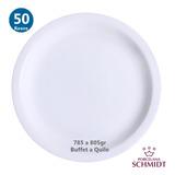 50 Prato Raso Buffet Kilo Peso 785 A 805gr Porcelana Schmidt