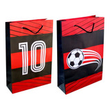 50 Sacola De Papel Flamengo Presente 25x17x6cm Bolsa Festa