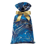 50 Unidades - Sacolinha Plástica - Efeito Mármore Azul
