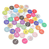 50 Unidades De Etiquetas Numéricas De Plástico Redondas Etiq